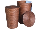Exquisite 2-Piece Rattan Laundry Hamper Set with Lids - Natural Home Storage Solutions